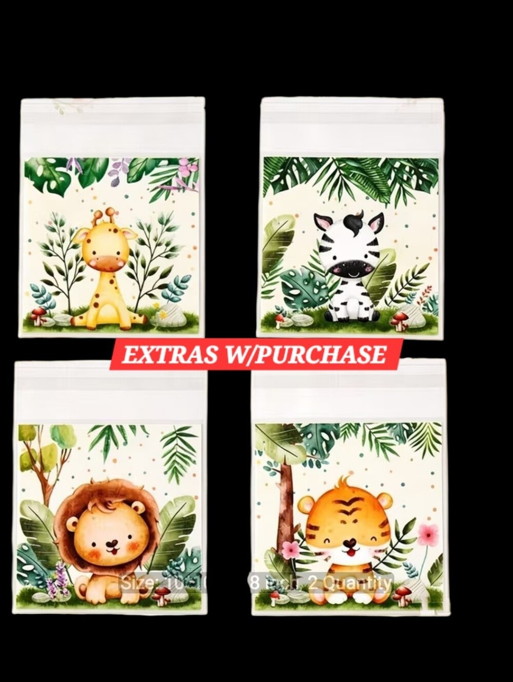 15ct. Jungle Assorted Animal Treat/Jewelry Bags - 3x5 ✨️PRICE FIRM✨️